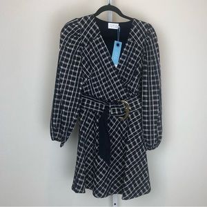 Tanya Taylor Women's Nicola Dress Marbel Belted  Size 0  NWT $498 Blue